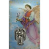 Estampa con Medalla Arcangel Gabriel 5.5 x 8.5 cm. (PS)