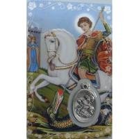 Estampa con Medalla San Jorge 5.5 x 8.5 cm. (PS)