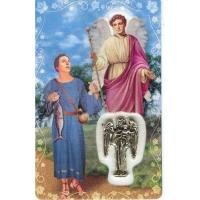 Estampa con Medalla Arcangel Rafael 5.5 x 8.5 cm. (PS)