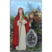 Estampa con Medalla Santa Barbara 5.5 x 8.5 cm. (PS)