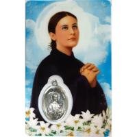 Estampa con Medalla Santa Gema Galgani 5.5 x 8.5 cm. (PS)