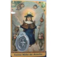 Estampa con Medalla Niño de Atocha 5.5 x 8.5 cm. (PS)