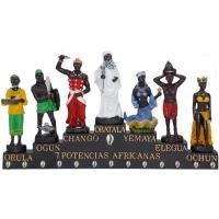 IMAGEN Resina Orishas 7 Potencias Africanas 19 x 45 cm aprox.