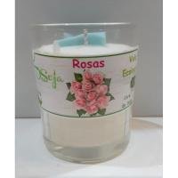 Vela Aromatica DSoja Petalos de Rosas (En Vaso 9 x 8)  Ecologica