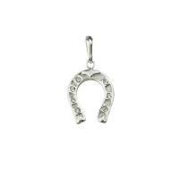 Amuleto Plata Herradura con cristales  2 x 1.5 cm