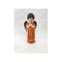 Imagen Resina  Angeles Orando (Naranja)(Pareja) 30 cm