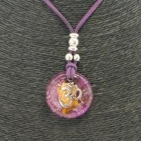 Collar Orgon Om Morado (3,2 cm Ajustable)