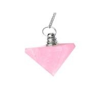 Pendulo Piedra piramide Cuarzo Rosa  2 a 3 cm