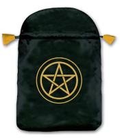 Bolsa Tarot Seda Negra 23 x 16 cm (Motivo Pentagrama Amarillo) * (PS)