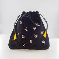 Bolsa Tarot Terciopelo Negro 20,5 x 20 cm (Motivo Astrologico) * (PS)